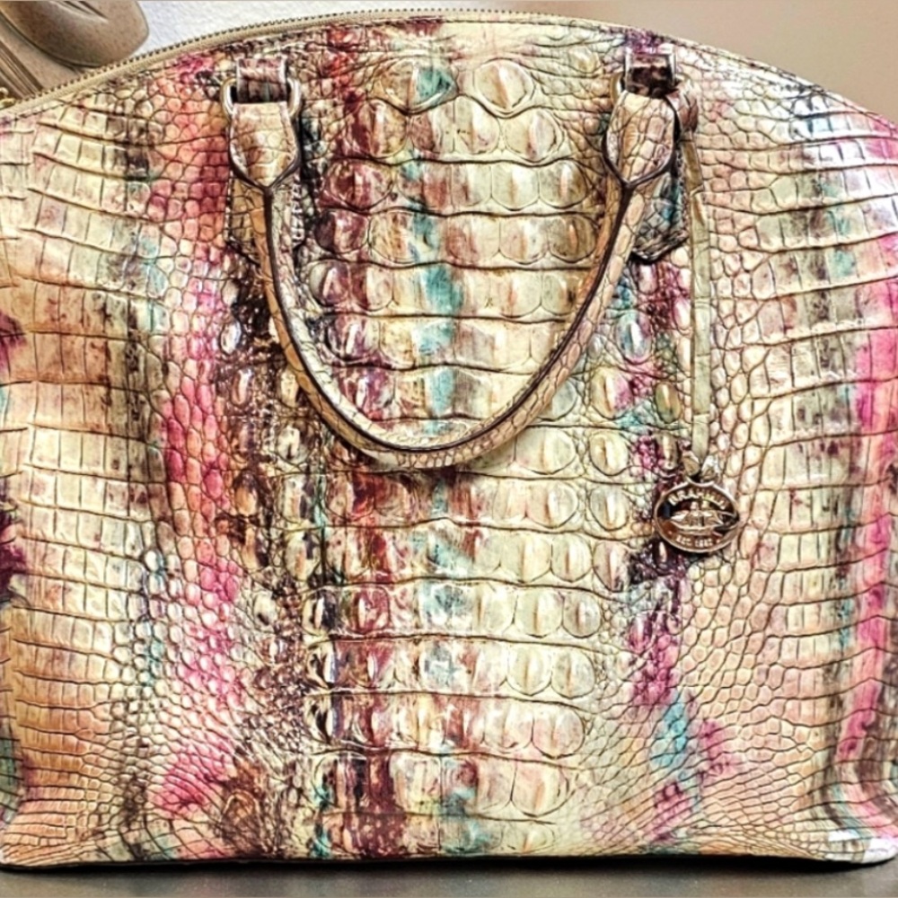 Brahmin Vibrant Croc-Embossed Shoulder Bag